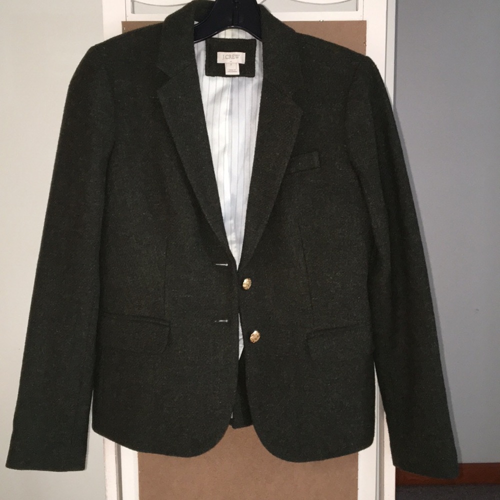 J Crew Tweed Blazer - Olive